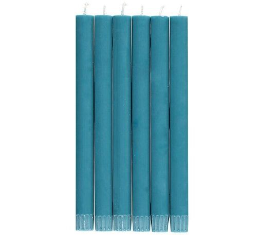 Petrol Blue Eco Dinner Candles, 6 per pack