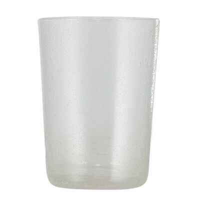 Bicchiere in vetro bianco perla fatto a mano
