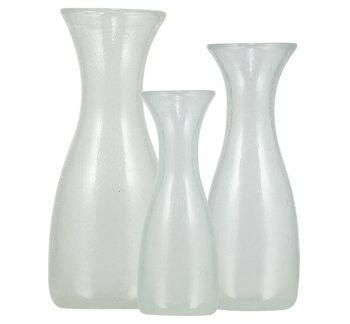 Carafe artisanale en verre blanc nacré 25 clt 2