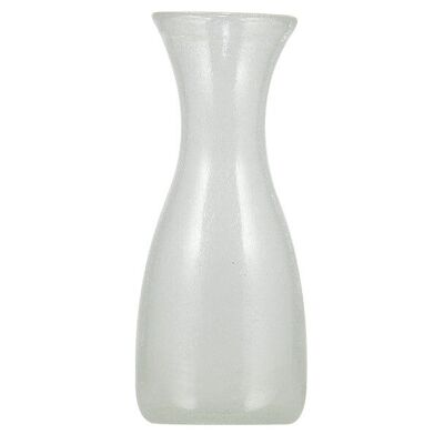 Jarra de 1 litro hecha a mano de vidrio blanco perla
