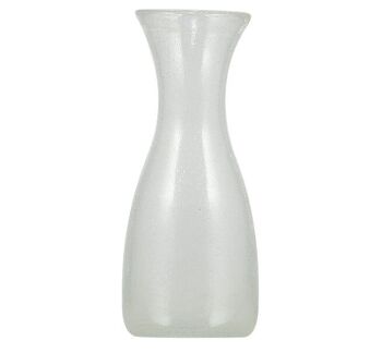 Carafe artisanale en verre blanc nacré de 1 litre 1