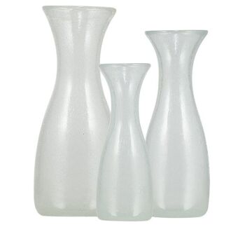 Carafe artisanale en verre blanc nacré de 1 litre 2