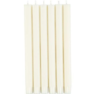 Pearl White Eco Dinner Candles, 6 per pack