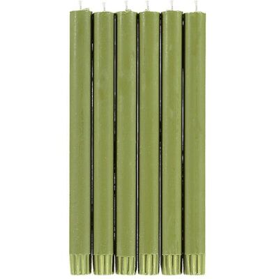 Olive Green Eco Dinner Candles, 6 per pack