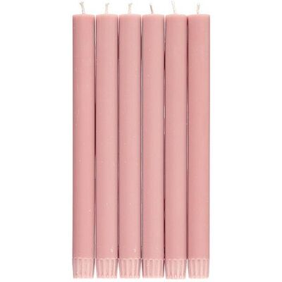 Candele ecologiche rosa antico, 6 per confezione