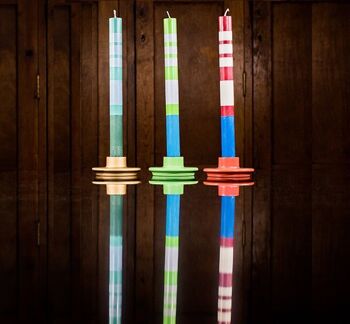 Ensemble mixte de bougies écologiques à rayures variables, 6 par paquet 2