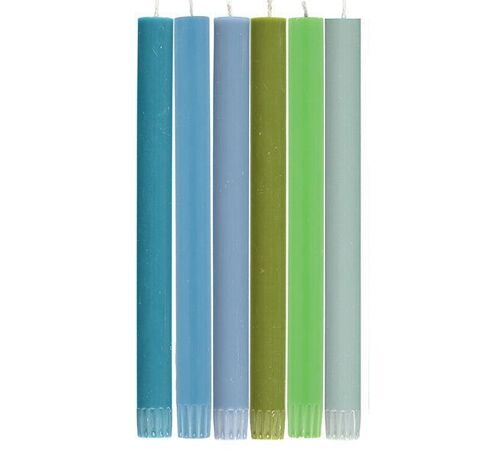 Mixed Set Cool Rainbow Eco Dinner Candles, 6 per pack