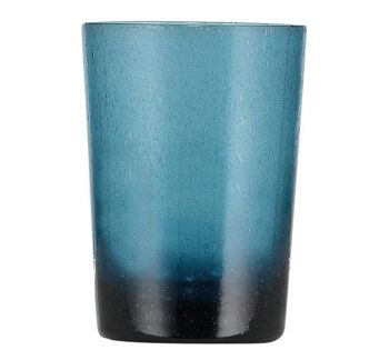 Gobelet en verre fait main bleu minéral 1