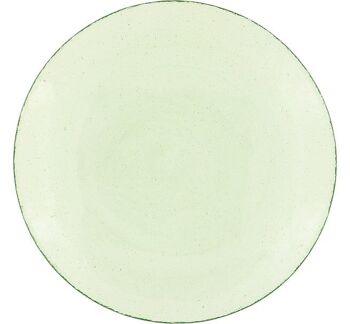 Grande assiette plate faite à la main vert malachite 11