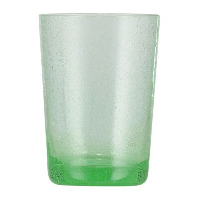 Bicchiere in vetro fatto a mano verde malachite