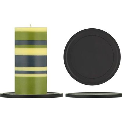 Large Metal Candle Plate - Jet Black