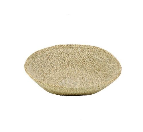 Jute Small Serving Basket in Pearl White/Natural, 24 cm D