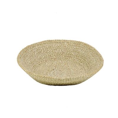 Jute Small Serving Basket in Pearl White/Natural, 24 cm D
