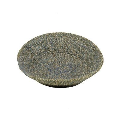 Jute Small Serving Basket in Gull Grey/Natural, 24 cm D