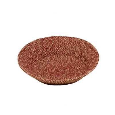 Jute Small Serving Basket in Guardsman Red/Natural, 24 cm D