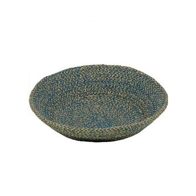 Jute Small Serving Basket in Cornflower/Natural, 24 cm D