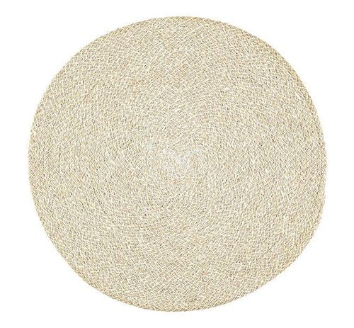 Jute Placemats 38cm in Pearl White/Natural, x 4 Mats per inner