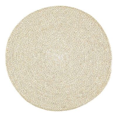 Sets de table en jute 38 cm en blanc perle/naturel, x 4 tapis par intérieur