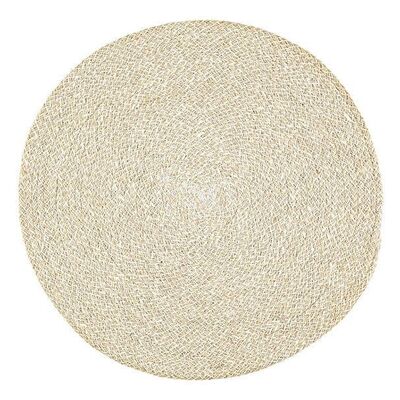 Jute Placemats 38cm in Pearl White/Natural, x 4 Mats per inner