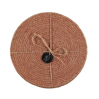 Jute-Tischsets 27 cm in Brick Dust/Natur, gebundenes 4er-Set