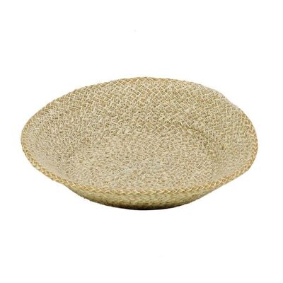 Cesta grande de yute para servir en blanco perla/natural, 28 cm D