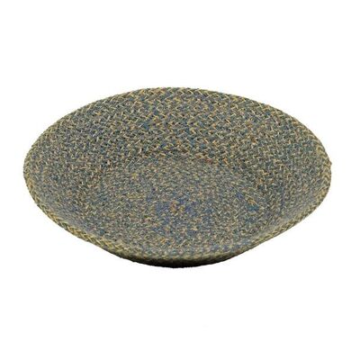 Grand panier de service en jute gris mouette/naturel, 28 cm D