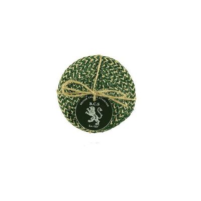 Jute Coasters in Olive Green/Natural, Tied Set of 4