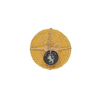 Jute Coasters in Indian Yellow/Natural, Tied Set of 4