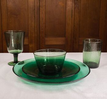 Gobelet en verre fait main vert jade 2