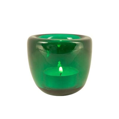 Confezione da 6 candeline verde pavone fatte a mano