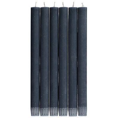 Gunmetal Grey Eco Dinner Candles, 6 per pack