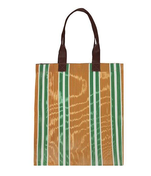 Eco Woven Market Shopper in Spanish Orange and Grass