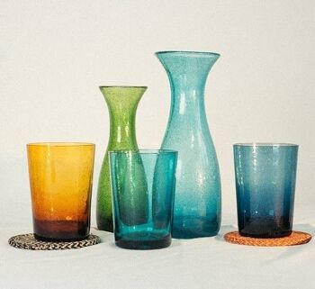 Carafe en verre fait main vert pomme 50 clt 3