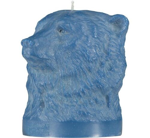 18 cm Large Saxe Blue Bear Head Candle