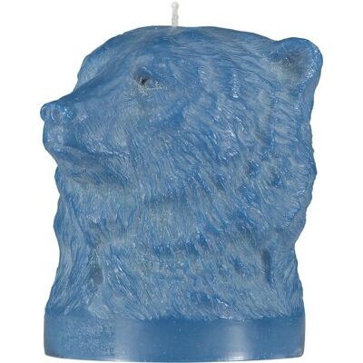 18 cm Large Saxe Blue Bear Head Candle