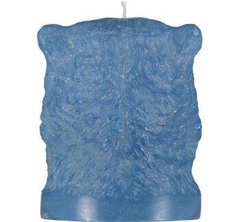 Grande Bougie Tête d'Ours Bleu Saxe 18 cm 3