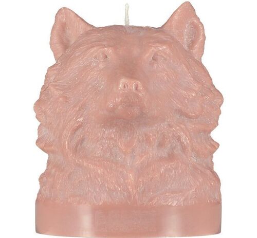 16.5 cm Medium Old Rose Wolf Head Candle
