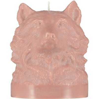 Vela mediana cabeza de lobo rosa viejo 16,5 cm