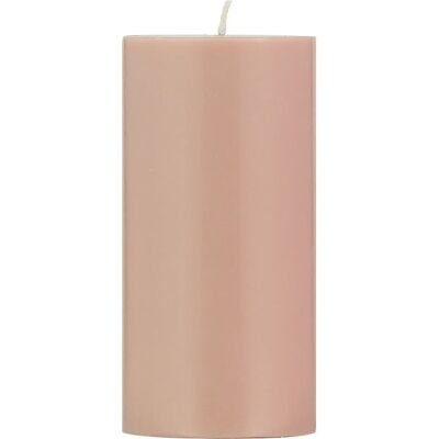 Candela a colonna SOLIDA in rosa antica alta 15 cm