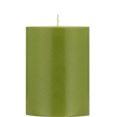 10 cm Tall SOLID Olive Green Pillar Candle