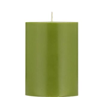 Petite bougie pilier SOLIDE vert olive de 10 cm 8