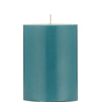 10 cm Small SOLID Petrol Blue Pillar Candle