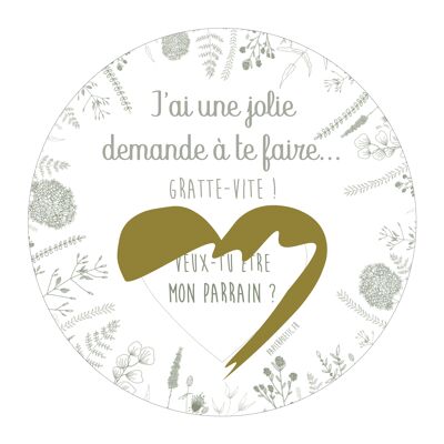 Carte Annonce À Gratter “Parrain” Blanc