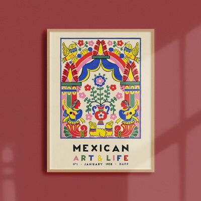 Póster 30x40 - Arte y vida mexicana N ° 1