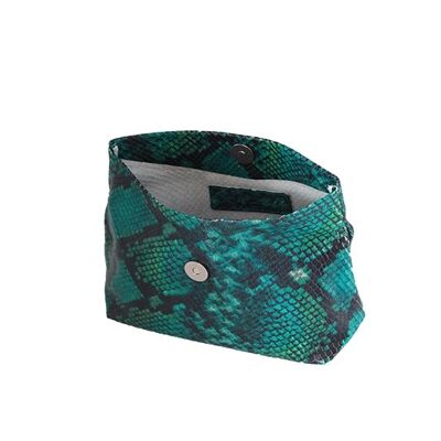 M-Clutch aus Leder mit Python-Print