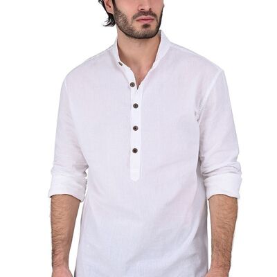 CHEMISE MAO 5 BOUTONS - B701 BLANC