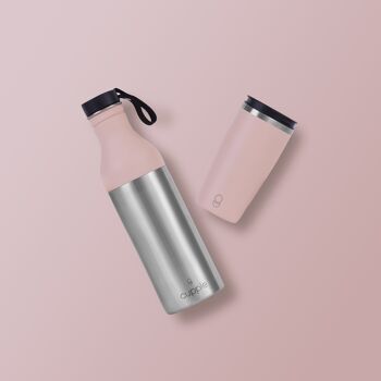 Blush Pink Cupple - Tasse à café et bouteille d'eau réutilisables 2 en 1 1