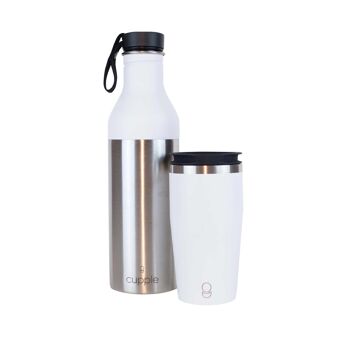 Chalk White Cupple - Tasse à café et bouteille d'eau réutilisables 2 en 1 3