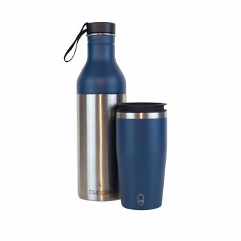 Midnight Blue Cupple - Tasse à café et bouteille d'eau réutilisables 2 en 1 3