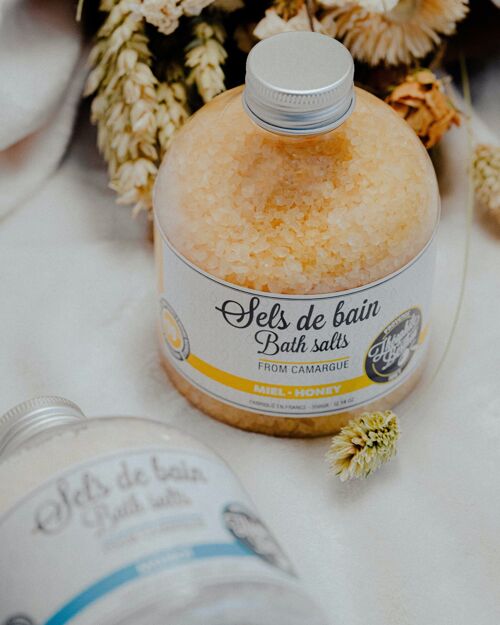 Sels de bain de Camargue / Bath salts. Parfum Miel. 350g